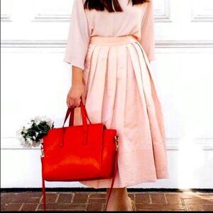 NWT Banana Republic light pink blush heavy weight satin skirt